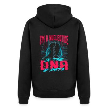 Bioinformatiker Nucleotide In The DNA Of Data - Unisex Premium Bio Zip Hoodie - Schwarz - Hinten - Nico (187cm)