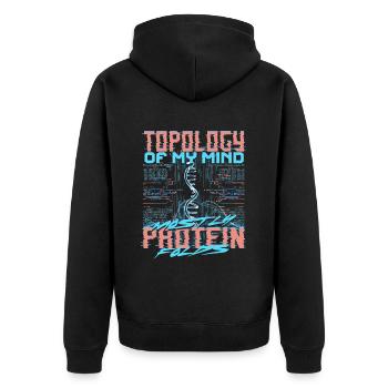 Bioinformatics Analyst Topology Of My Mind - Unisex Premium Organic Zip Hoodie - black - Back - Nico (187cm)
