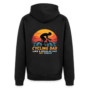 Cycling Dad Cyclist Funny Cyclist Road Bike - Unisex Premium Organic Zip Hoodie - black - Back - Nico (187cm)