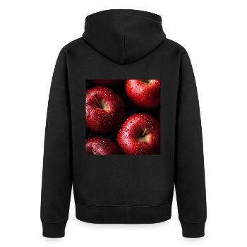 Äpfel - Unisex Premium Bio Zip Hoodie - Schwarz - Hinten - Nico (187cm)