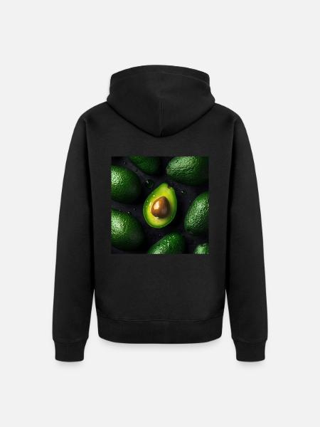 Avocado - Unisex Premium Bio Zip Hoodie - Schwarz