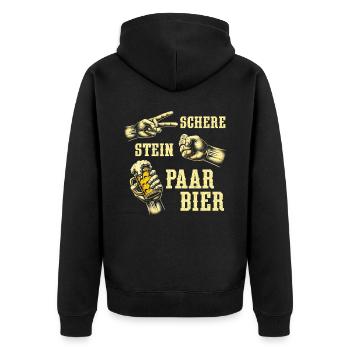 Scissors Stone Beer Couple Beer Lovers Beer Drinkers - Unisex Premium Organic Zip Hoodie - black - Back - Nico (187cm)