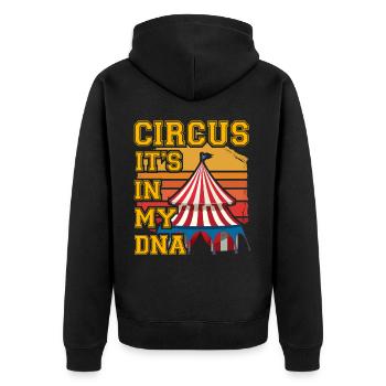 Circus it's in my DNA - Unisex Premium Organic Zip Hoodie - black - Back - Nico (187cm)