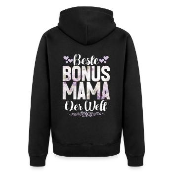 Bonus Maman Fête des Mères Maman Maternité Parent - Veste à capuche bio Premium Unisexe - noir - Dos - Nico (187cm)