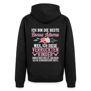 Bonus Maman Fête des Mères Maman Maternité Parent - Veste à capuche bio Premium Unisexe - noir - Dos - Nico (187cm)