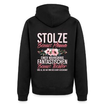 Bonus Maman Fête des Mères Maman Maternité Parent - Veste à capuche bio Premium Unisexe - noir - Dos - Nico (187cm)