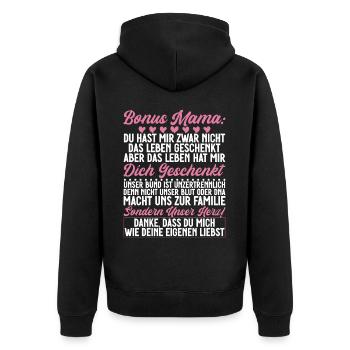 Bonus Maman Fête des Mères Maman Maternité Parent - Veste à capuche bio Premium Unisexe - noir - Dos - Nico (187cm)