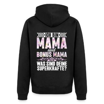 Bonus Maman Fête des Mères Maman Maternité Parent - Veste à capuche bio Premium Unisexe - noir - Dos - Nico (187cm)