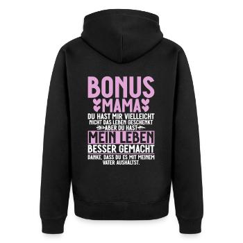 Bonus Maman Fête des Mères Maman Maternité Parent - Veste à capuche bio Premium Unisexe - noir - Dos - Nico (187cm)