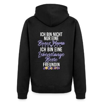 Bonus Maman Fête des Mères Maman Maternité Parent - Veste à capuche bio Premium Unisexe - noir - Dos - Nico (187cm)