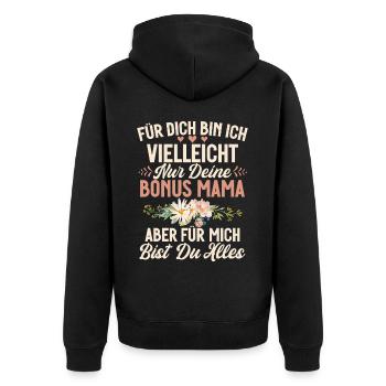 Bonus Maman Fête des Mères Maman Maternité Parent - Veste à capuche bio Premium Unisexe - noir - Dos - Nico (187cm)