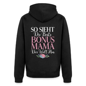 Bonus Maman Fête des Mères Maman Maternité Parent - Veste à capuche bio Premium Unisexe - noir - Dos - Nico (187cm)