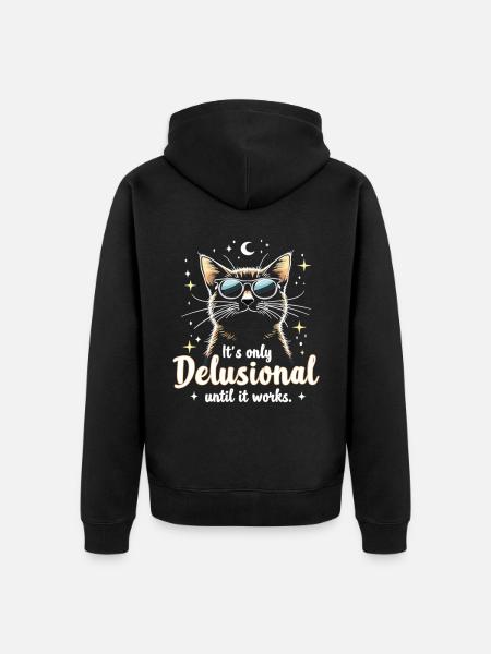 Chat délirant Chat Chats rétro Amoureux des chats - Veste à capuche bio Premium Unisexe - noir