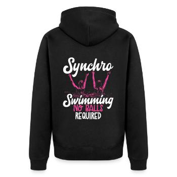 Synchronized Swimming Synchro Swimmers - Unisex Premium Organic Zip Hoodie - black - Back - Nico (187cm)