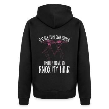Synchronschwimmen Synchro Schwimmer - Unisex Premium Bio Zip Hoodie - Schwarz - Hinten - Nico (187cm)