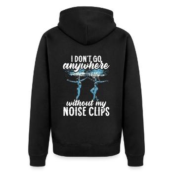 Synchronschwimmen Synchro Schwimmer - Unisex Premium Bio Zip Hoodie - Schwarz - Hinten - Nico (187cm)