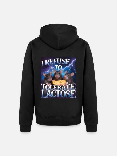Laktose - Unisex Premium Bio Zip Hoodie - Schwarz