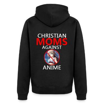 Mères chrétiennes vs Anime - Veste à capuche bio Premium Unisexe - noir - Dos - Nico (187cm)