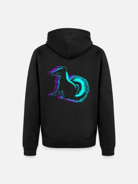 Retro Skunk Animal Vaporwave - Unisex Premium Organic Zip Hoodie - black