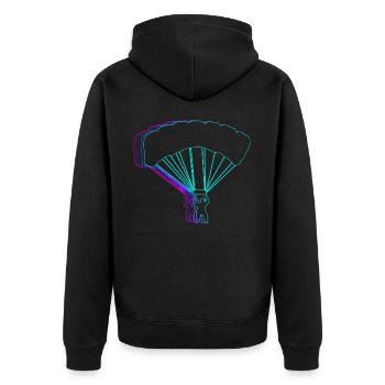 Parachutisme rétro - Veste à capuche bio Premium Unisexe - noir - Dos - Nico (187cm)