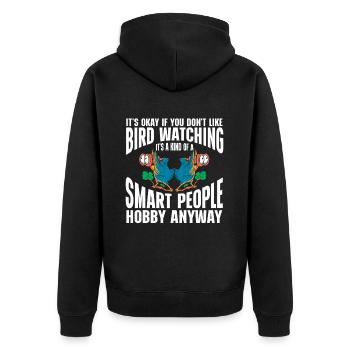 Bird Watching Cute Bird Lover - Unisex Premium Organic Zip Hoodie - black - Back - Nico (187cm)