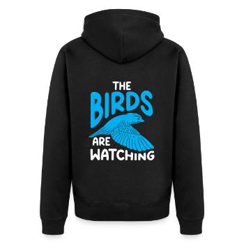 Bird Watching Cute Bird Lover - Unisex Premium Organic Zip Hoodie - black - Back - Nico (187cm)