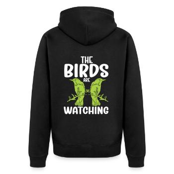 Bird Watching Cute Bird Lover - Unisex Premium Organic Zip Hoodie - black - Back - Nico (187cm)