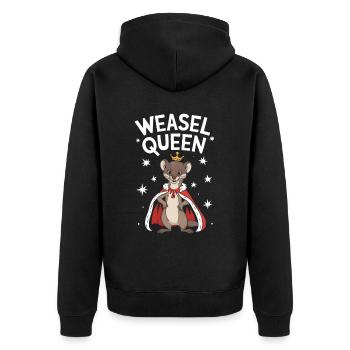 Wiesel - Unisex Premium Bio Zip Hoodie - Schwarz - Hinten - Nico (187cm)
