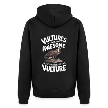 Geier - Unisex Premium Bio Zip Hoodie - Schwarz - Hinten - Nico (187cm)