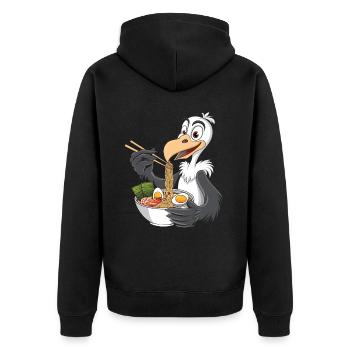 Geier - Unisex Premium Bio Zip Hoodie - Schwarz - Hinten - Nico (187cm)