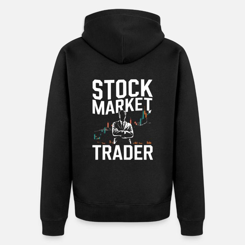 Trader boursier Graphique Trader boursier - Veste à capuche bio Premium Unisexe - noir