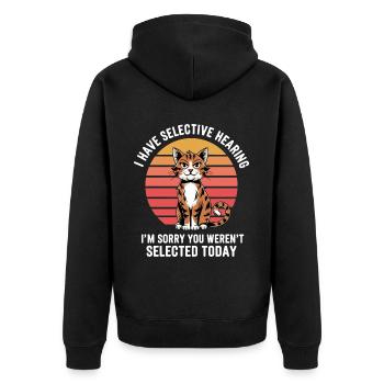 Sarcasm Kitten Cat - Unisex Premium Organic Zip Hoodie - black - Back - Nico (187cm)