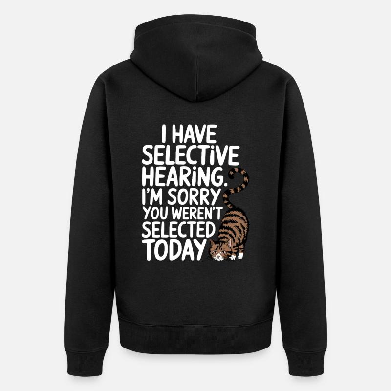 Sarcasme Chaton Chat - Veste à capuche bio Premium Unisexe - noir