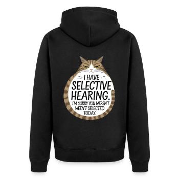Sarcasm Kitten Cat - Unisex Premium Organic Zip Hoodie - black - Back - Nico (187cm)