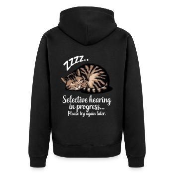 Sarcasm Kitten Cat - Unisex Premium Organic Zip Hoodie - black - Back - Nico (187cm)