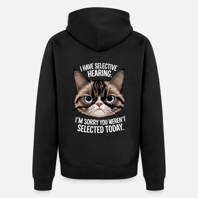 Sarcasme Chaton Chat - Veste à capuche bio Premium Unisexe - noir