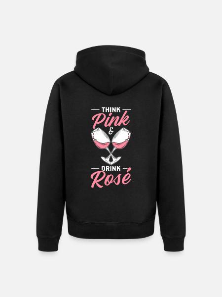 Wine Rosé - Unisex Premium Organic Zip Hoodie - black