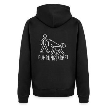Führhund Hundebesitzer Hundeliebhaber Tier - Unisex Premium Bio Zip Hoodie - Schwarz - Hinten - Nico (187cm)