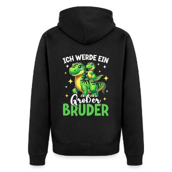 Big Brother Saurus Dinosaure Frère - Veste à capuche bio Premium Unisexe - noir - Dos - Nico (187cm)