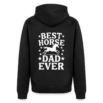 Pferde Spruch Reitsport Lustiges Pferde Geschenk - Unisex Premium Bio Zip Hoodie - Schwarz - Hinten - Nico (187cm)