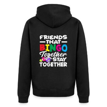 Bingo Players Friends Together Together - Unisex Premium Organic Zip Hoodie - black - Back - Nico (187cm)