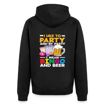 Bingo et bière pour le joueur de bingo - Veste à capuche bio Premium Unisexe - noir - Dos - Nico (187cm)