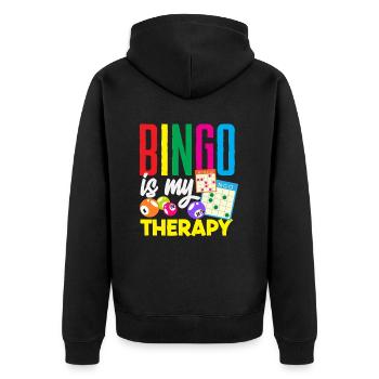 Le bingo est ma thérapie pour les joueurs de bingo - Veste à capuche bio Premium Unisexe - noir - Dos - Nico (187cm)