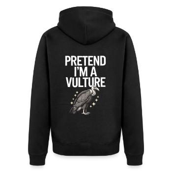 Geier - Unisex Premium Bio Zip Hoodie - Schwarz - Hinten - Nico (187cm)