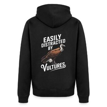 Geier - Unisex Premium Bio Zip Hoodie - Schwarz - Hinten - Nico (187cm)
