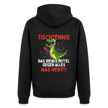 Table tennis: the ideal remedy for everything - Unisex Premium Organic Zip Hoodie - black - Back - Nico (187cm)
