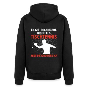 Il y a des choses plus importantes que le tennis de table, mais le - Veste à capuche bio Premium Unisexe - noir - Dos - Nico (187cm)