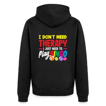 Bingo Player I Don't Need Therapy - Unisex Premium Organic Zip Hoodie - black - Back - Nico (187cm)