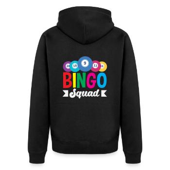 Bingo Squad pour les joueurs de bingo - Veste à capuche bio Premium Unisexe - noir - Dos - Nico (187cm)