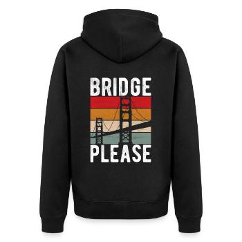 Bridge Engineer Bridge Construction - Unisex Premium Organic Zip Hoodie - black - Back - Nico (187cm)